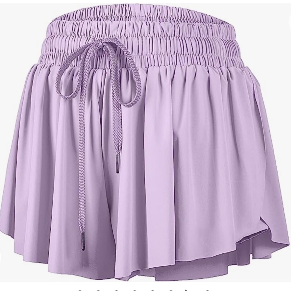 Lilac Athletic Shorts with Drawstring